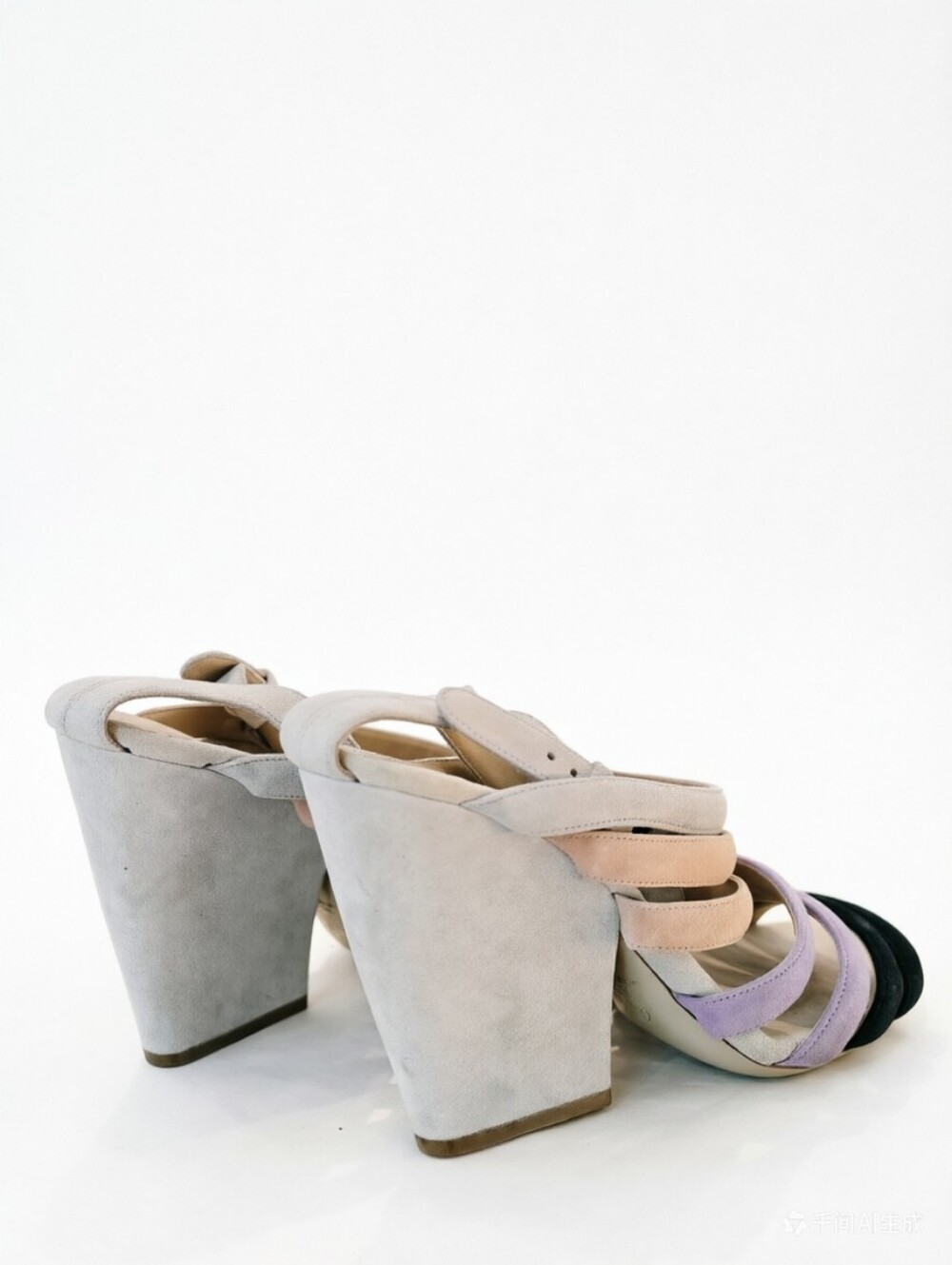 Dries Van Noten grey black lavander strappy sandals - Picture 7 of 12